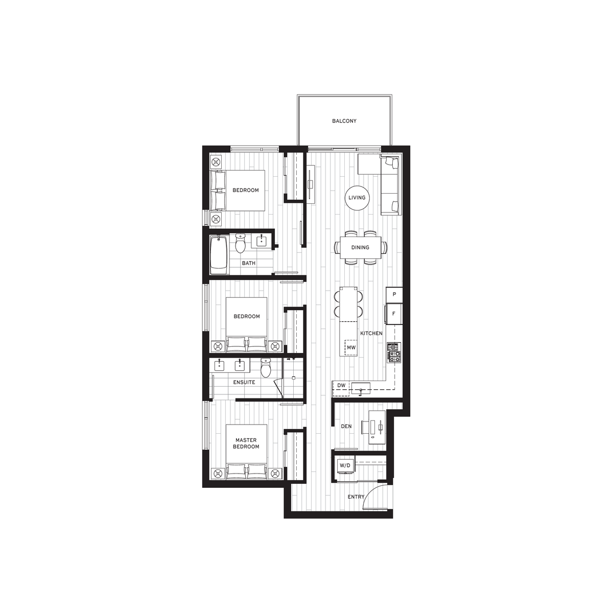 T Plan floorplan